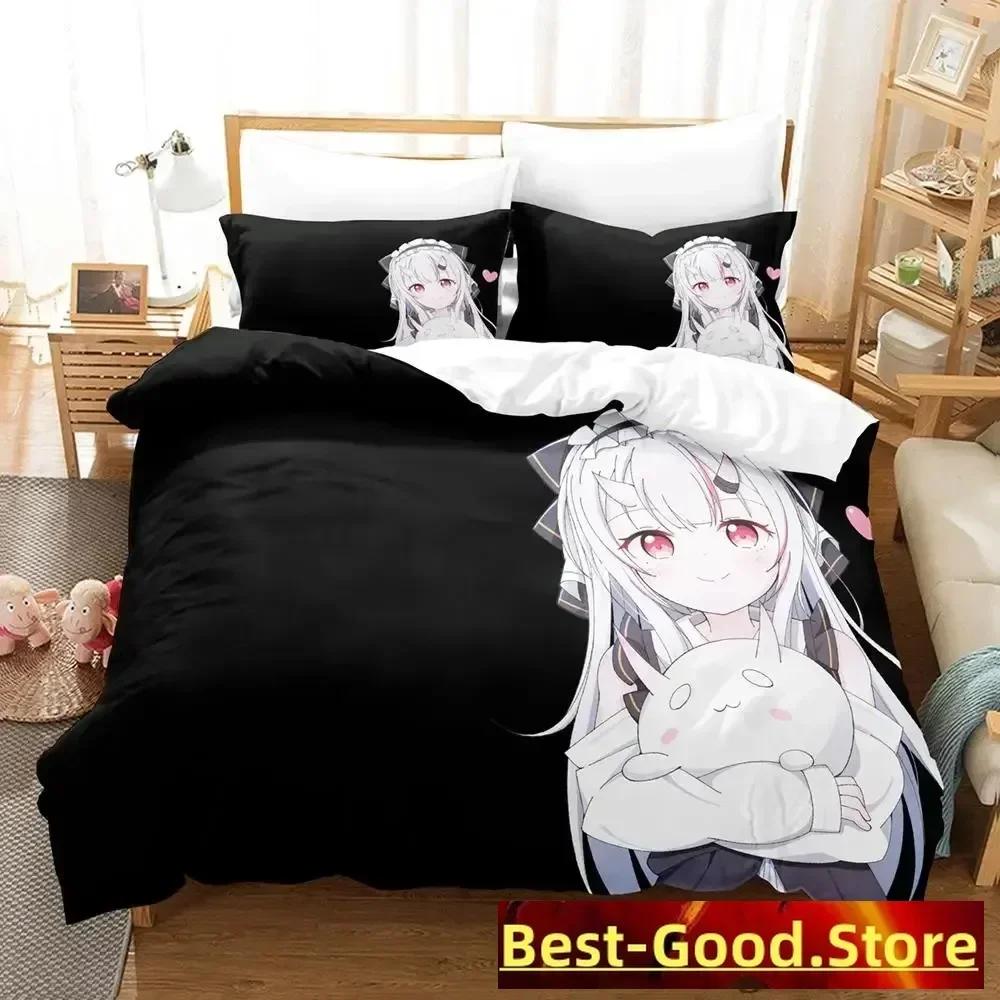 Kawaii Nakiri Ayame Tryckt Sängset Påslakan Örngott Sängkläder Sänglinne Lakan Täcke Full Queen King Size