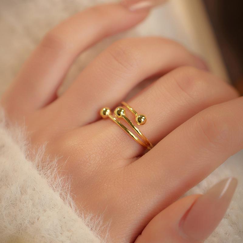 Bague Réglable Perle Argent Arbre Banyan - Tendance Bijoux Index Style Froid pour Femme