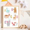 English Alphabet Wall Art Poster Baby Children Animals Letter Canvas Painting Language Educational Picture Kids Room Decor