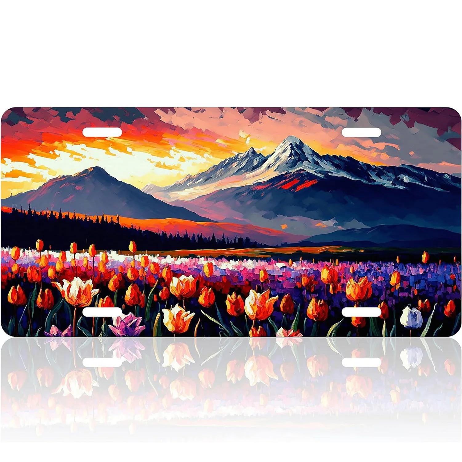 

Vintage Plaque Landscape Mountain Beach License Plate Vanity Novelty Metal Tin Sign Garage Bar Pub Club Home Wall Decor 6X12Inch 15x30cm