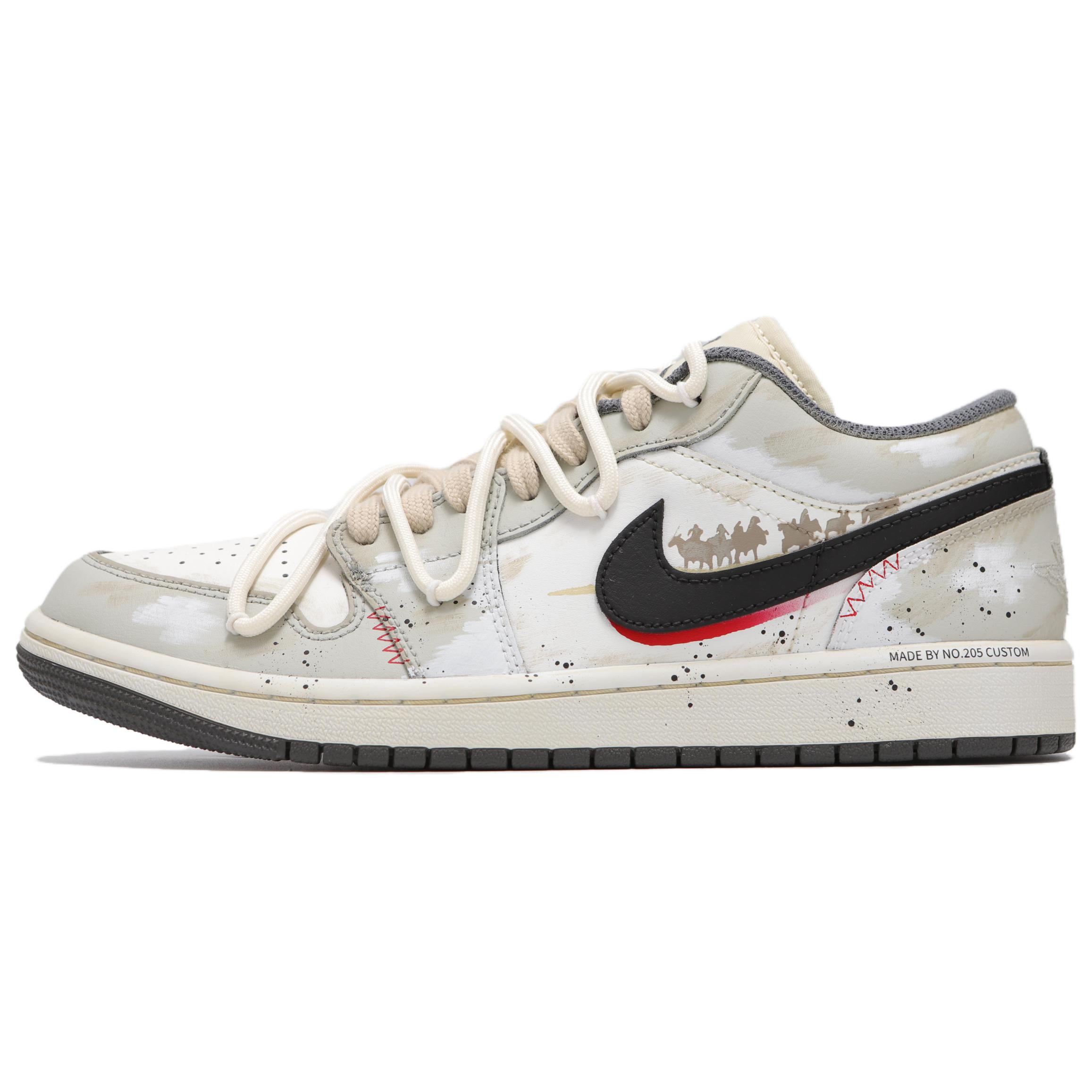 

Jordan Air Jordan 1 Low top Vintage Basketball Shoes Women s Beige Camel 553560-044(Team24-) 38