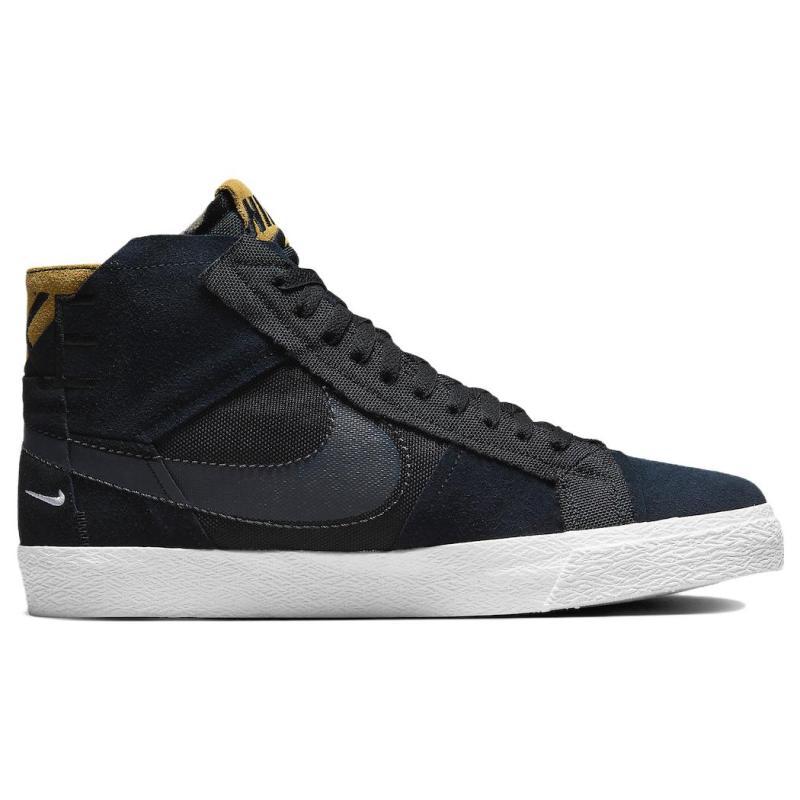 Nike Sb Zoom Blazer Mid Premium Black Patchwork  Skateboard Shoes DV7898-001