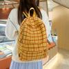 Minimalistischer Karrierten Rucksack für Damen Herren Verstellbarer Gurt Große Kapazität Lässige Alltagstasche für Pendeln Reisen Schule Leicht Stilvolles Einfaches Design