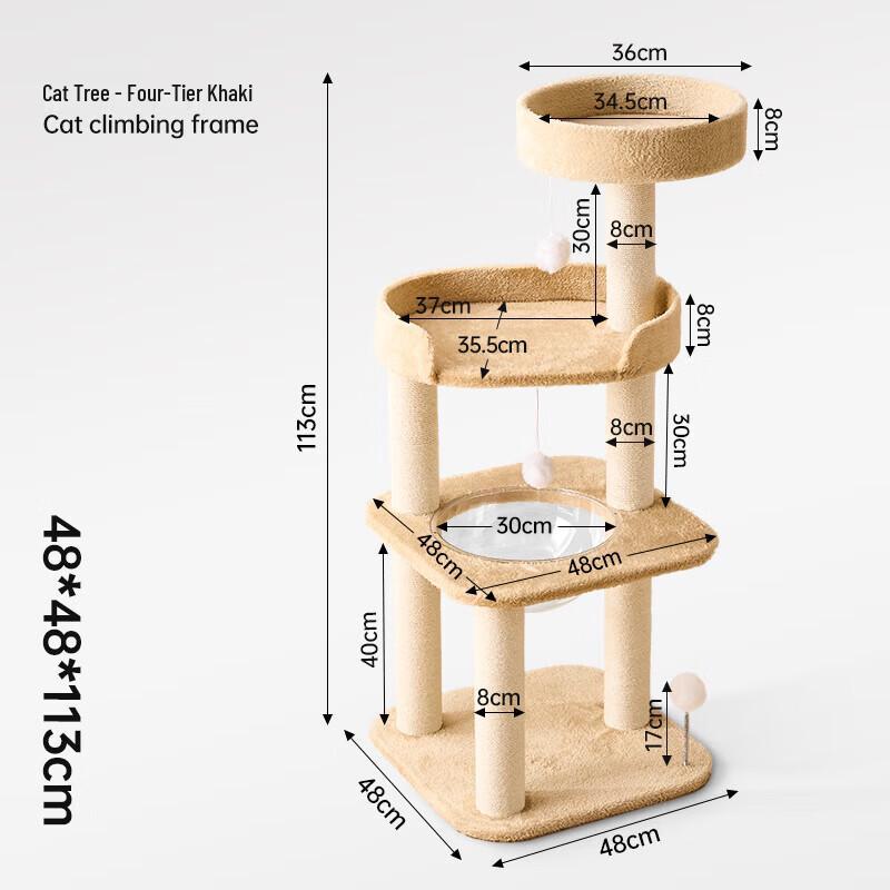 Miaolis 3-Tier Cat Treehouse Scratching Post