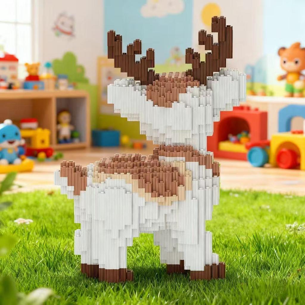 New  Animal 3D Elk Fawn Cute Micro Diamond Building Block Small Particle Toys Children's Kids Birthday Gifts Home Ornament