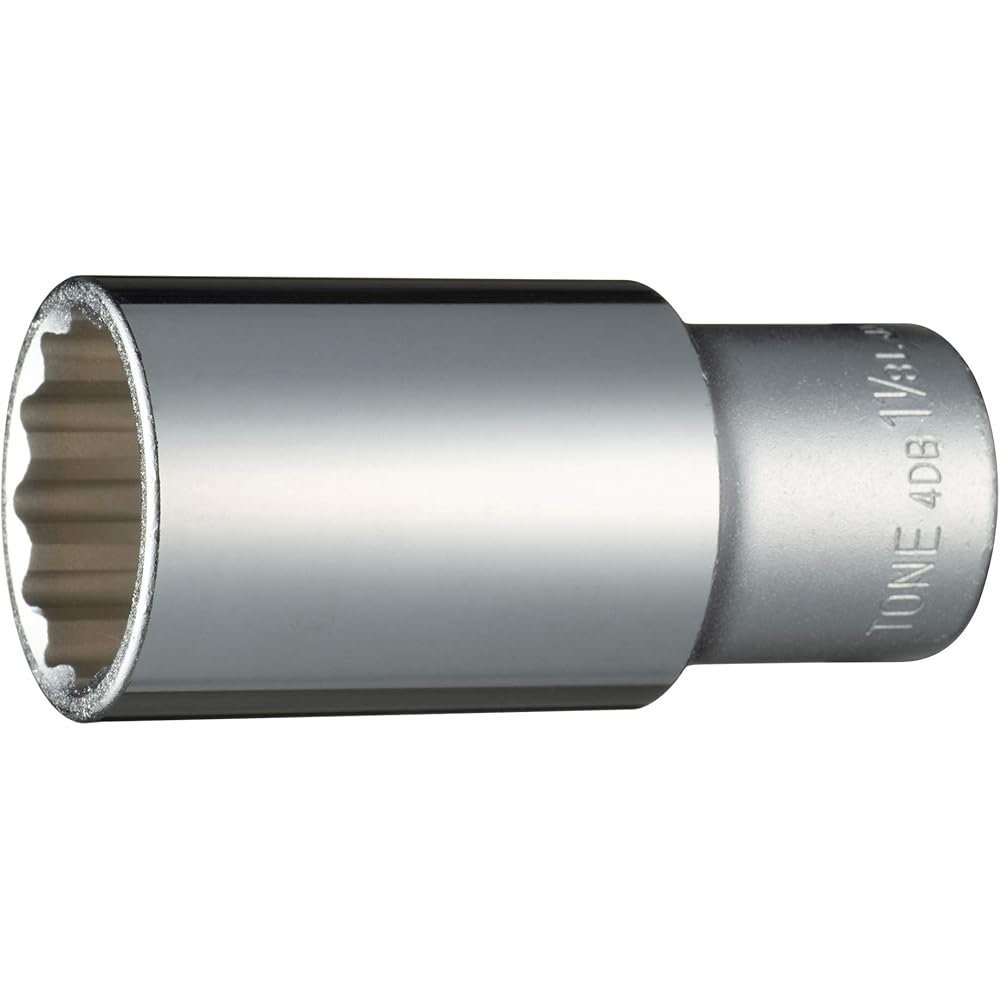 TONE Deep Socket 12 Point 1/2 Inch Drive 1-1/8 Inch Width 36mm Automotive Tool