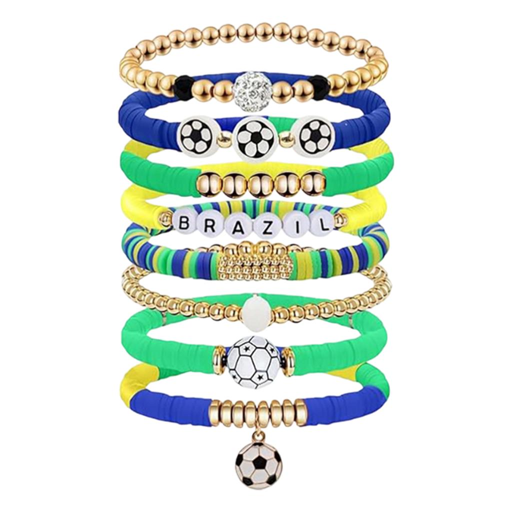 Soccer Sports Team Game Day Bracelet Stackable   Beaded Bracelet