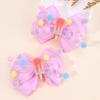 2Pcs New Popsicle Bow Hair Clips PVC Ribbon Hairpins For Girls School Barrette Summer Popular Kawaii Children Hair Accessories