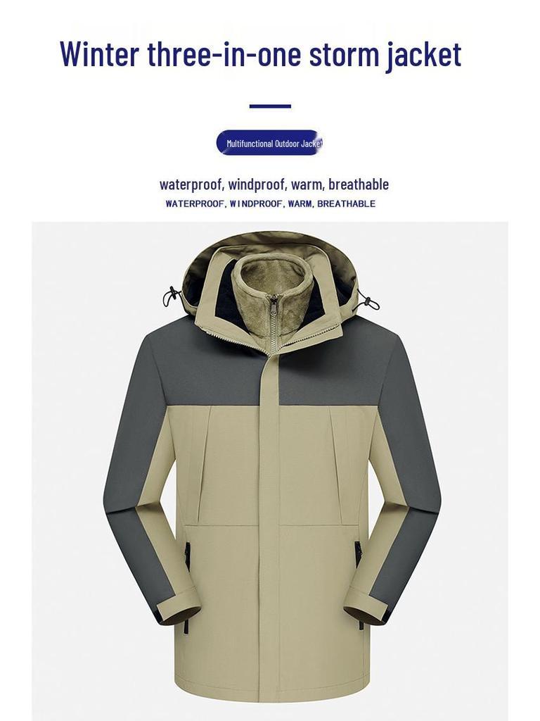 Men's & Women's Fleece-Lined 3-in-1 Windproof Waterproof Climbing Ski Suit