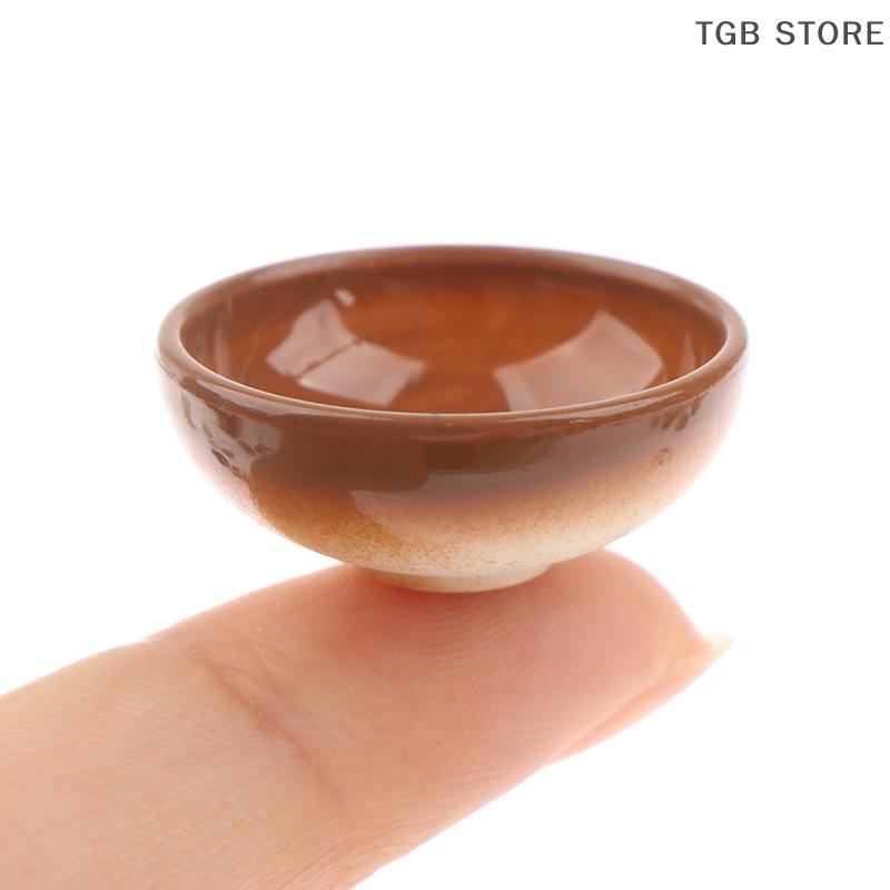 10Pcs Resin Miniature Bowl Dish Round 1/12 Scale Doll House Kitchen Dinning Accessory
