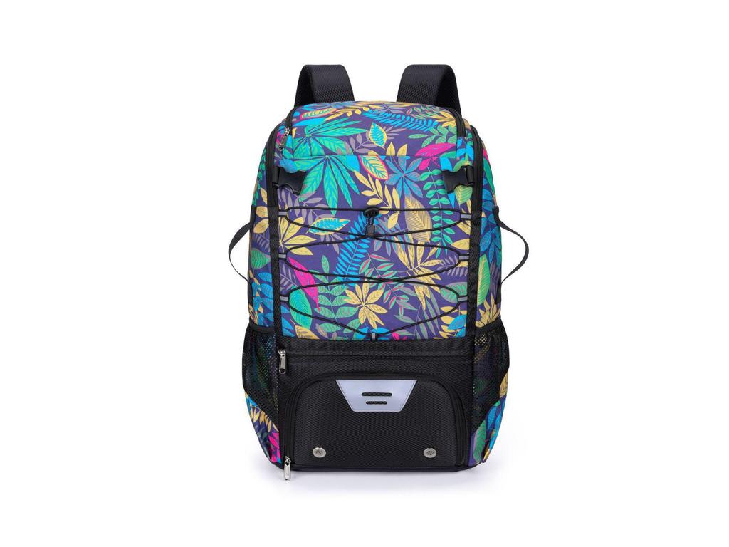 Floral Waterproof Nylon Sports Bag with Shoe Compartment for Rugby, Baseball, Hockey, and Handball