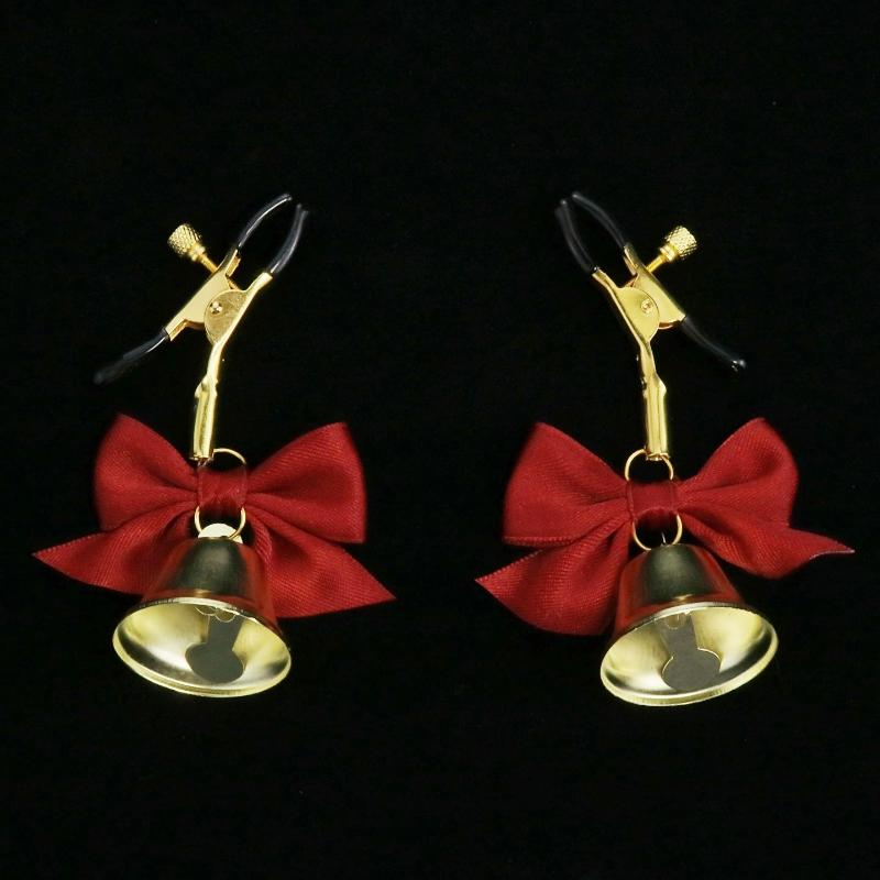 1Pairs Sexy Bow Adjustable Nipple Clamp Breast Small Bell Adult Teasing Sex Toys For Couples