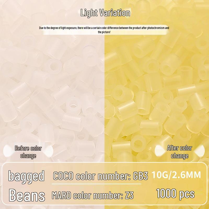 Clear Puzzled Beans Special Color Refill Pack, Black & White, 2.6mm Handmade DIY Fuse Beads Toy Set