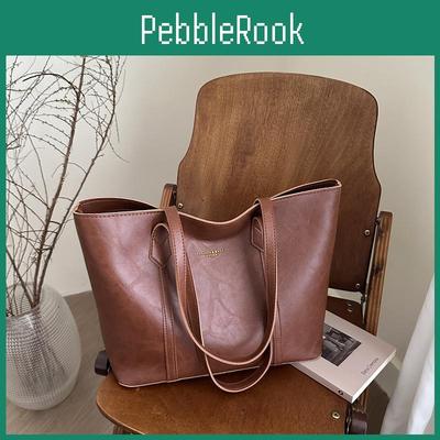 Vintage Tote Bag Large Capacity Pu Shoulder Bag For Daily Use