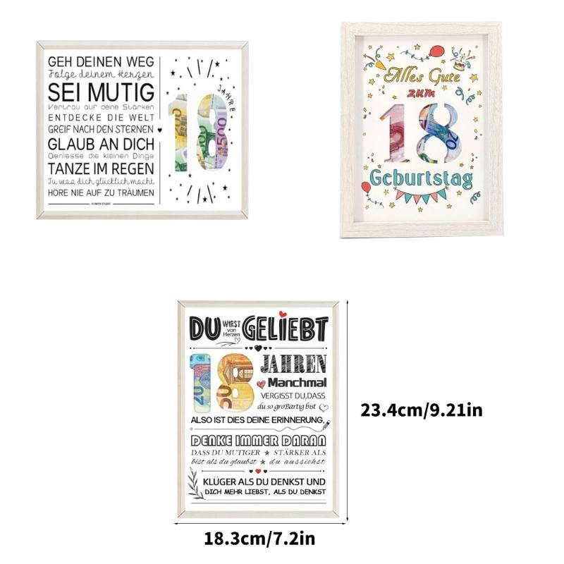 Support d'affichage photo élégant pour la célébration du 18e anniversaire Garçons Filles Cadre photo Boîte porte-argent Décoration de maison
