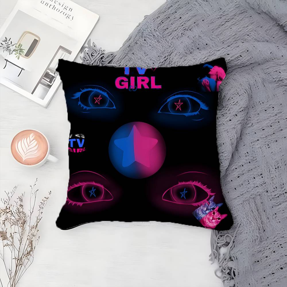 Hot T-TV Girl-MT Who Really Cares Pillow Case Printing Pillowcase Living Room Sofa Cushion Cover Bedroom Room Decor