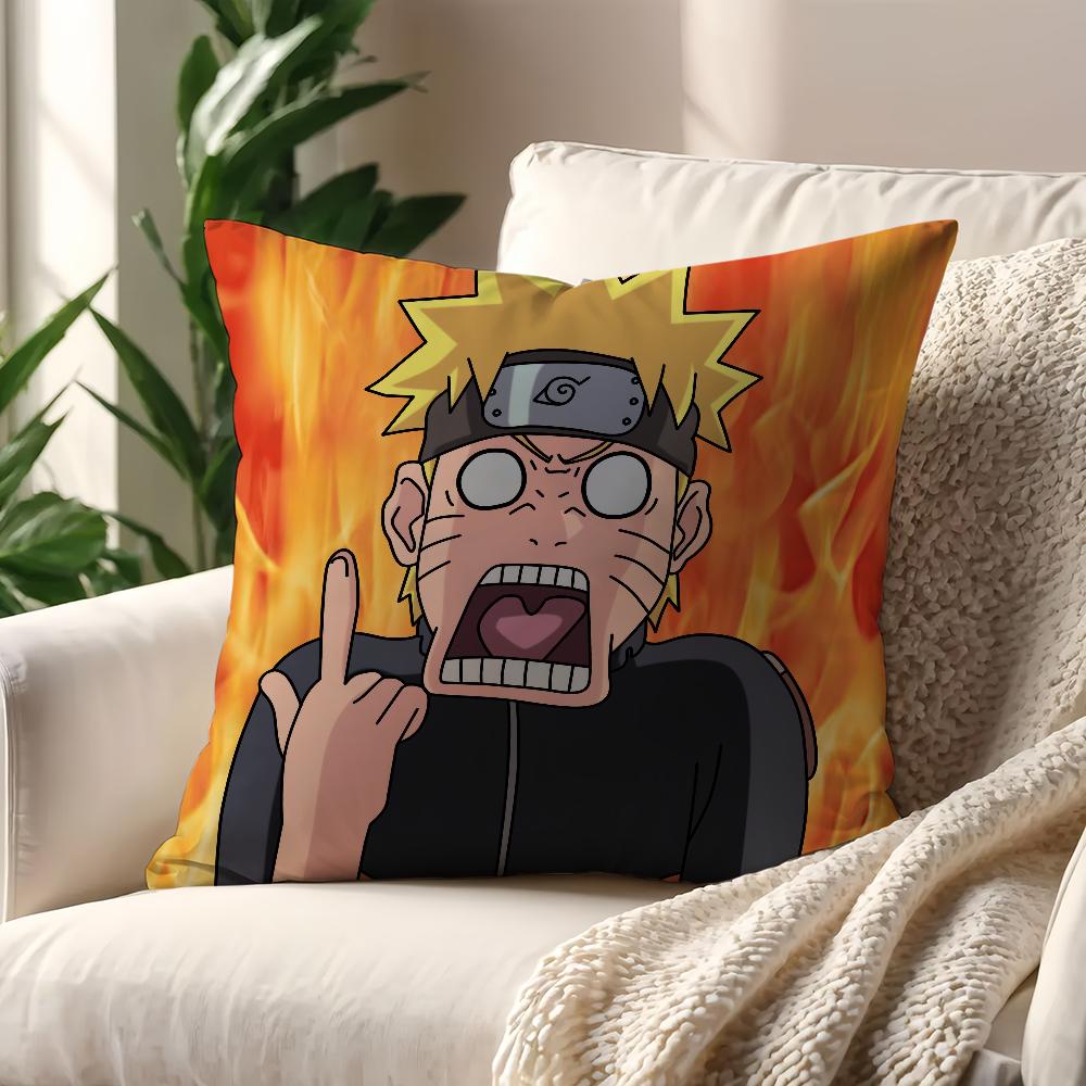 Anime NNarutoO Funny Meme Cushion Cover For Pillow Printing Sofa Decoration Home Car Room Coffee Shop Office Nordic Simplicity