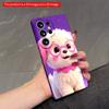 2DFlat Samsung Phone Case Pink-Glasses Puppy Phone Case Applicable To Galaxy S22 S23 S24 S25ULTRA S26 A12 A13 A14 A15 A16