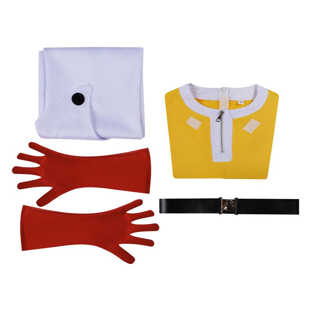 One Punch Superman Cos Suit Saitama Yellow Combat Suit Trembling Tornado Black Dress Cosplay Performance Suit