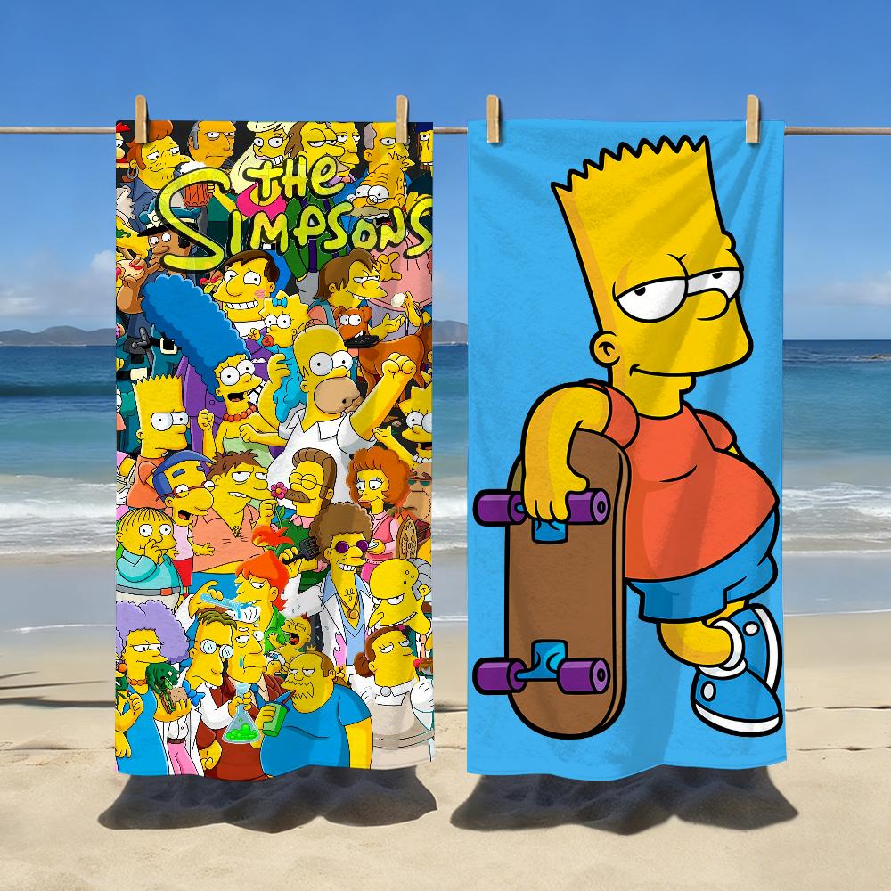 Cartoon Fun Cute Towel Soft Pool Gift For Travel Gym Shower Camping Quick Dry Sports The S-Simpsons-S Large Beach Towels