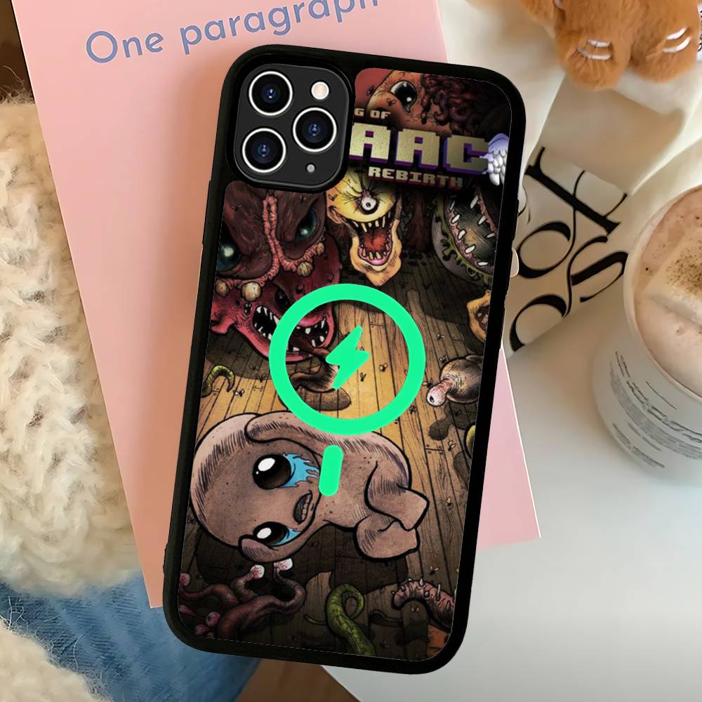 Classic Game The Binding Of Isaac Black For Magsafe Magnetic Phone Case For IPhone 16 15 17 Pro Max 11 12 13 14 Plus Cover