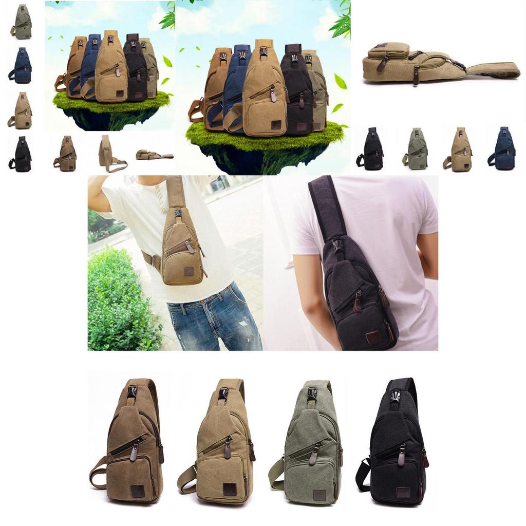Backpack Shoulder Mens Chest Satchel Canvas Crossbody Satchel Pouch Fashion Man