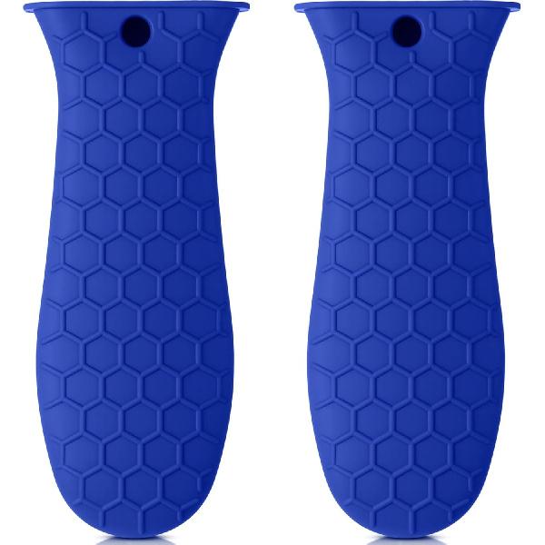 Patelai 2pcs Silicone Handle Cover for Cast Iron Skillet Kitchen Silicone Handles for Pots and Pans Non-Slip Pot Holder Sleeve for Fry Pan Griddles
