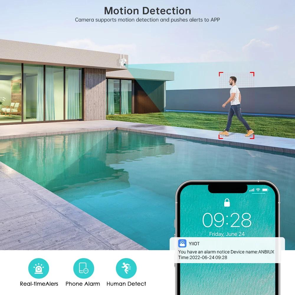 5MP PTZ WLAN-Kamera Außenbereich Heimvideoüberwachung Drahtlose IP-Kameras HD Farb-Nachtsicht Sicherheits-Schutz ICse
