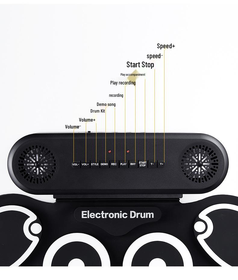 Portable Foldable Electronic Drum Set for Kids and Beginners