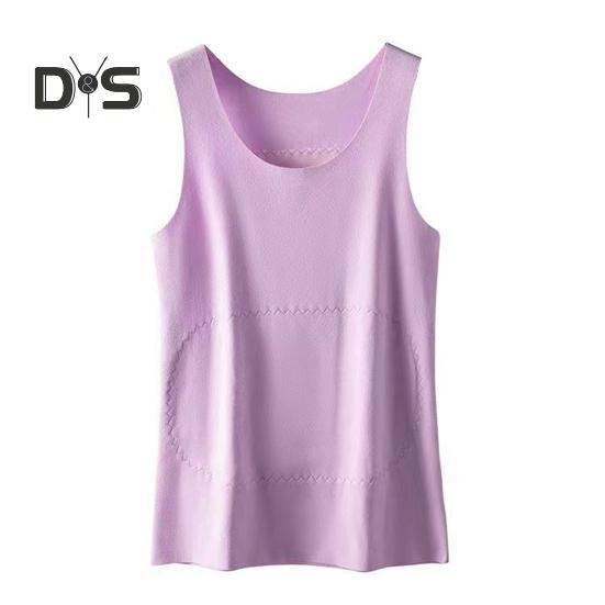 Dámská termo vesta bezešvé plyšové tílko s vyhřívanou nášivkou na břiše a zádech podzim zima sametové tílko bez rukávů do ložnice domů