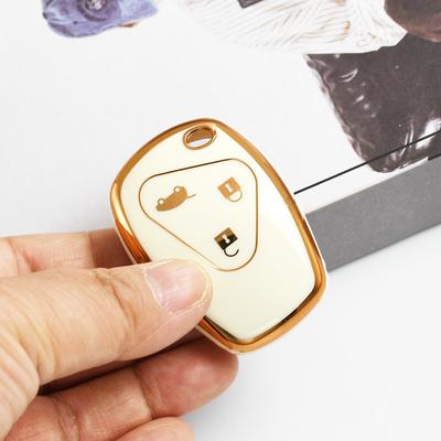 Gold Edge TPU Remote Key Case Cover 2/3 Buttons Shell Fob Holder For Renault Logan DACIA Megane Espace Laguna Duster Sandero Fluence Clio