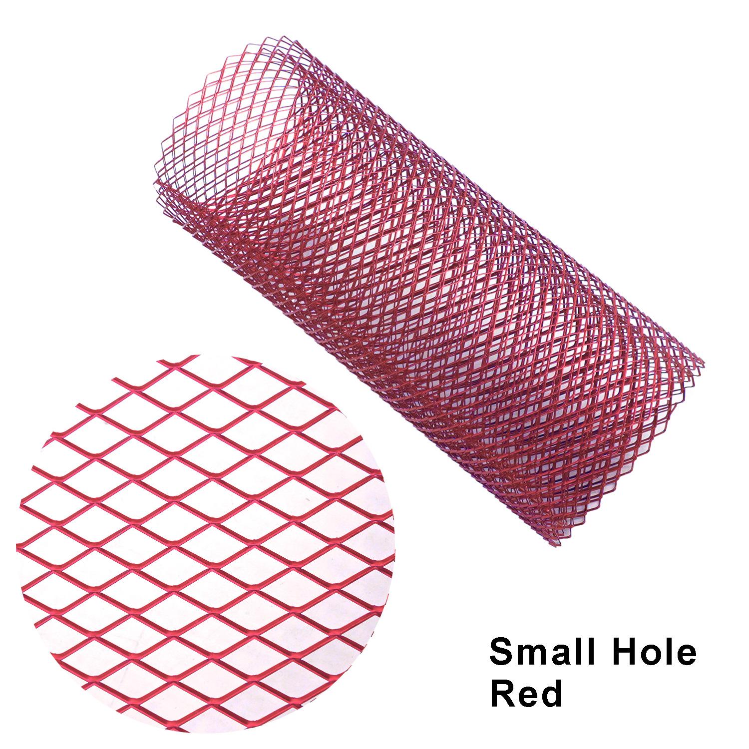 100x3m(40 x13 ) Universal Car Grill Mesh Aluminum Alloy Automotive Bumper Grille Grill Mesh Net Rhombic Hole 10x17mm 9x25mm red 10x17mm