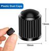 Universal Plastic Tire Valve Stem Caps with Rubber Ring Black Dustproof Air Valve Cover for Car Motorcycle Bike Wheel Tyre Valve Stems 1