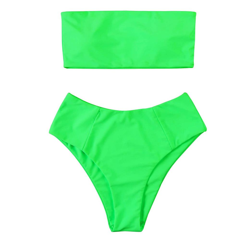 Women's Sexy Color Bralette Tops Bikini Set Two-Piece Swimsuit