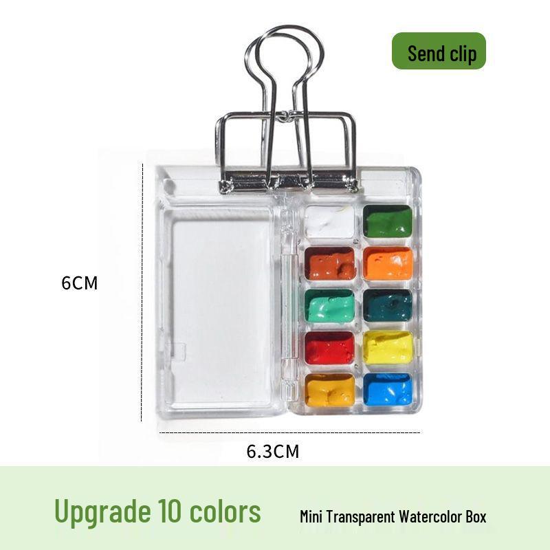 Mini Conjunto de Tinta Aquarela Portátil e Paleta de Diário de Viagem para Estudantes