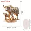 Golden Bull Wealth Gem: Luxury 2D Acrylic Desktop Ornament