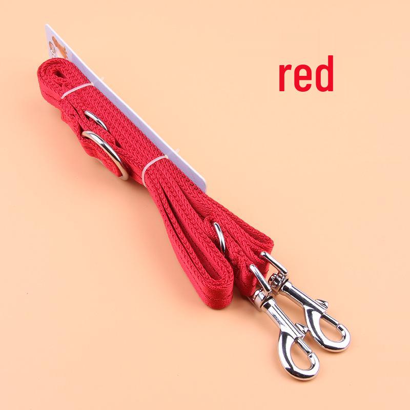 

Двуглазовый нейлоновый поводок для собаки - Веревка для питомца два-в-одном для выгула двух собак 190×1.5 cm, 0.1 kg красный