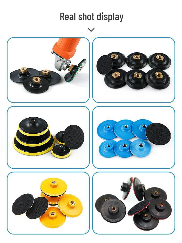 Self-Adhesive Polishing and Backing Pads for Angle Grinder: Wet, Dry, and Stone Options with Connector and Rubber Soft Backing Pad
