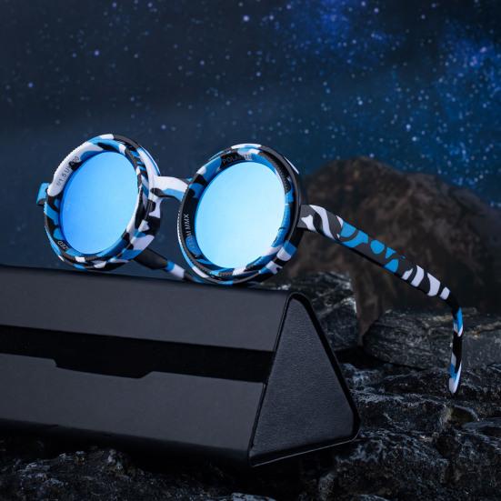 Verstellbare Tönung Sonnenbrille Retro Runde Polarisierte Brille mit ND-Filtergläsern Herren Damen Outdoor Strand Sonnenbrille zum Autofahren Angeln Golf