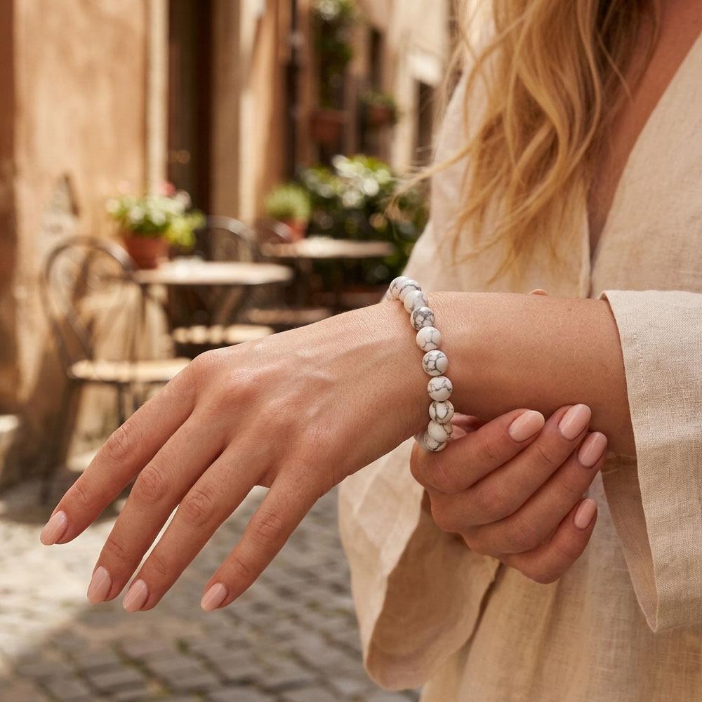 European Crystal Beaded Lapis Lazuli Unisex Bracelet: Simple, Retro, Versatile Jewelry