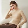 Elegant Women's Round Neck 100% Cashmere Slim Fit Sweater Dress