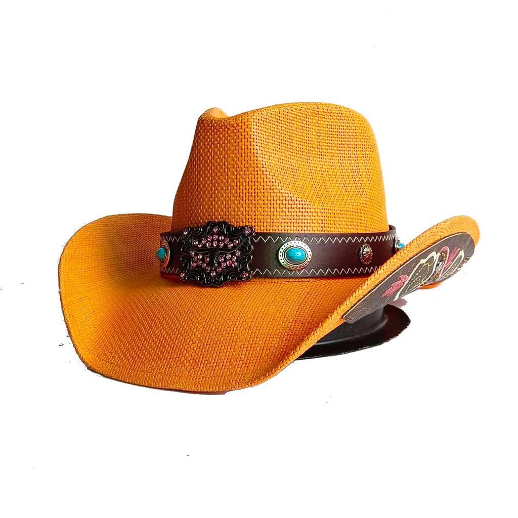 Vintage Style Straw Cowboy Hat For Men And Women Wide Brim Cowboy Hat Western Beach Sun Hat Sombrero