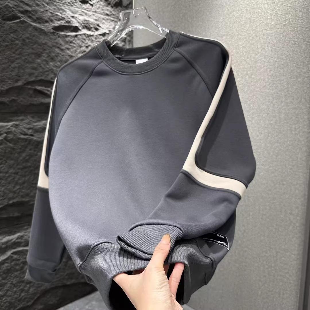 

Men s Color Block Patchwork Hoodie - Autumn/Winter Casual Pullover L темно-сірий