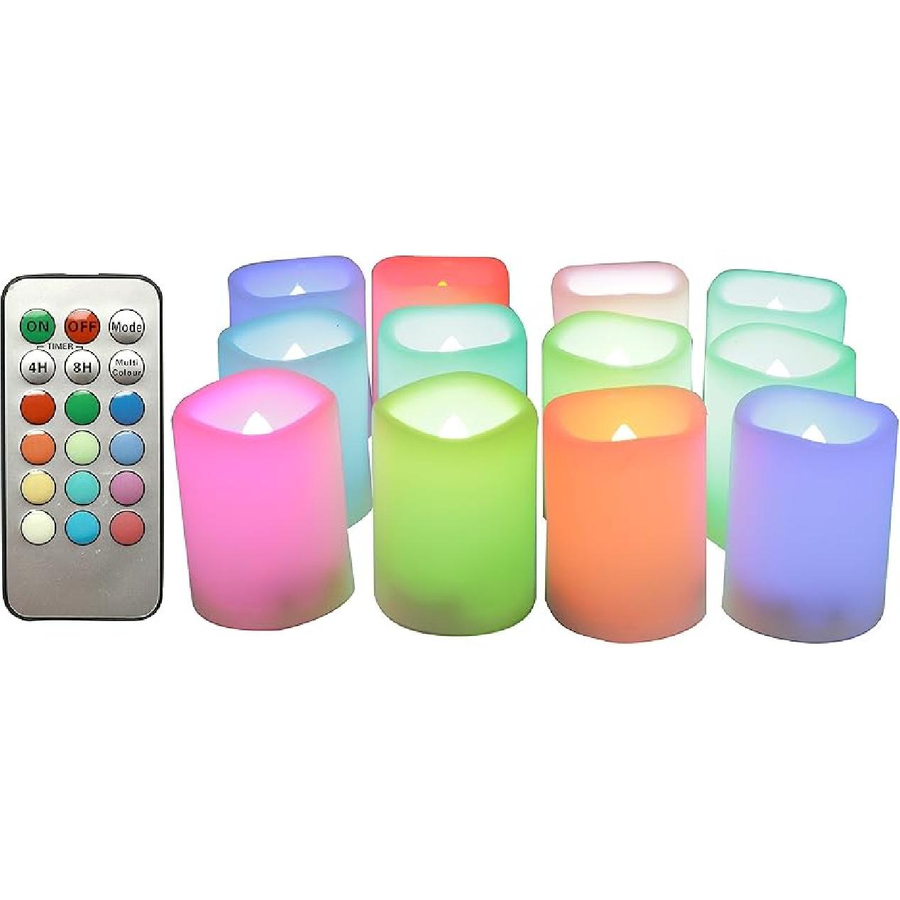 

CANDLE CHOICE Набор из 6 меняющих цвет беспламенных вотивных свечей с пультом и таймером 12-Pack