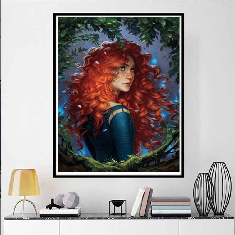 Disney Diamond Painting 5D Brave Princess Merida Cartoon Movie Cross Stitch Embroidery Handmade Gift Home Decor