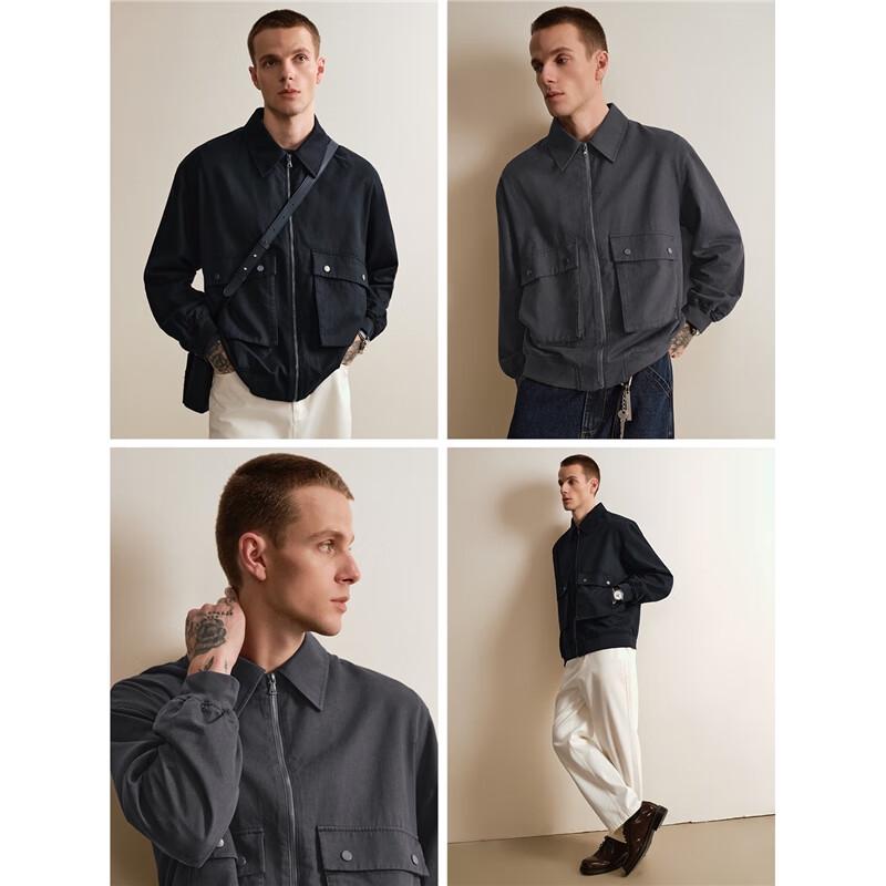 GIORDANO Men's Cleanfit Loose Lapel Bomber Jacket