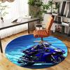 1PC Motorcycle Speed Racing Round Chair mat Area Rug - Non-Slip, Floor Mat for Office, Bedroom, home decor Christmas Gift c0528024