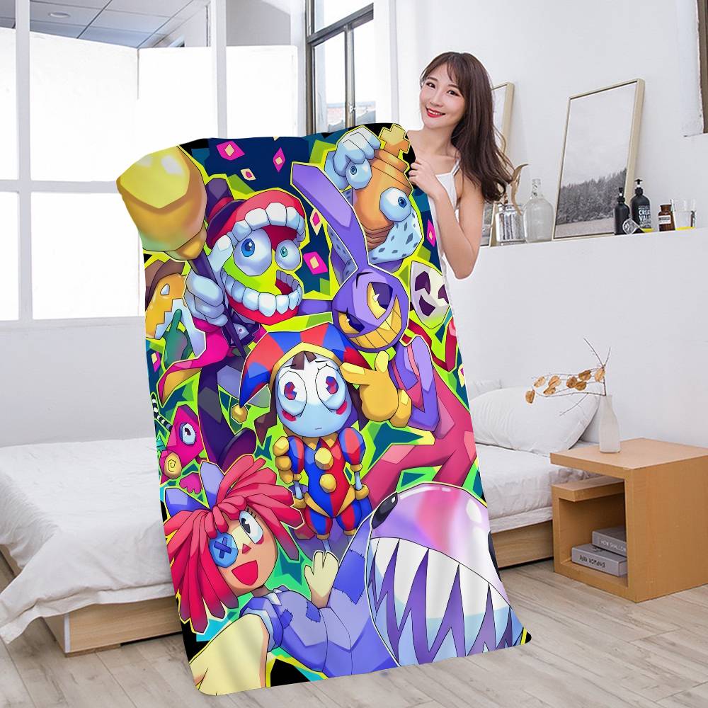 Anime The Amazing Digital Circus Vintage Bath Towel Microfiber Soft Water Absorbing Breathable For Girl Kids Decorative Towel