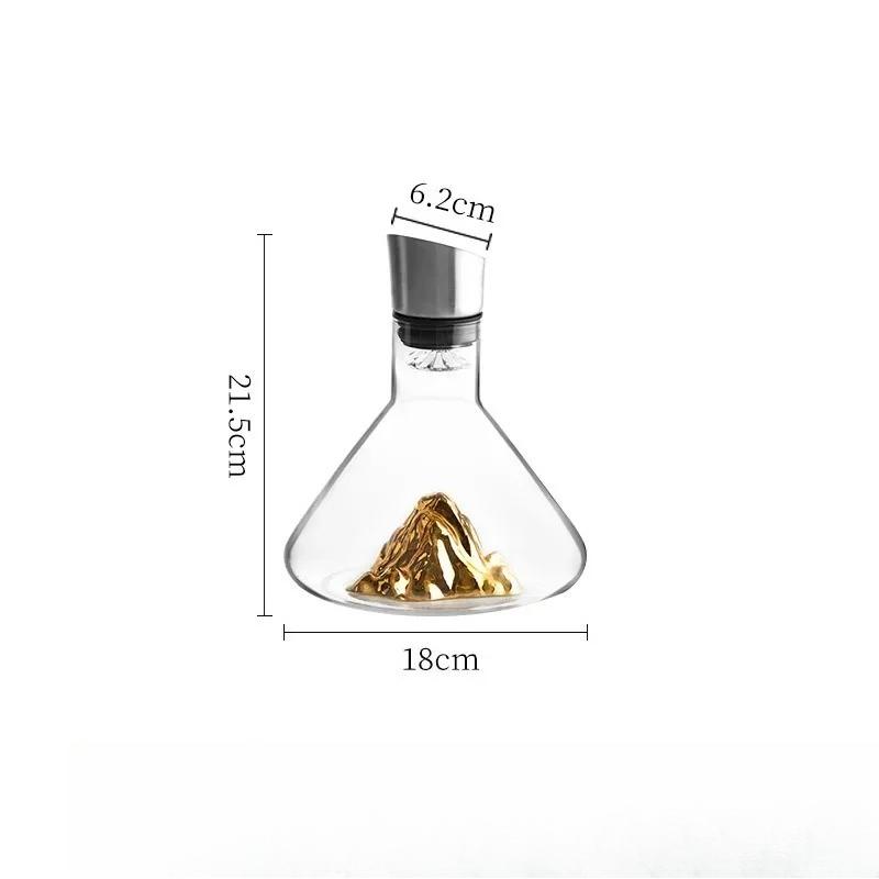 1500ML Iceberg Whiskey Hanger Handmade Lead free Crystal Wine Pourer Caramel Thickened Wine Dispenser Pot Accessories