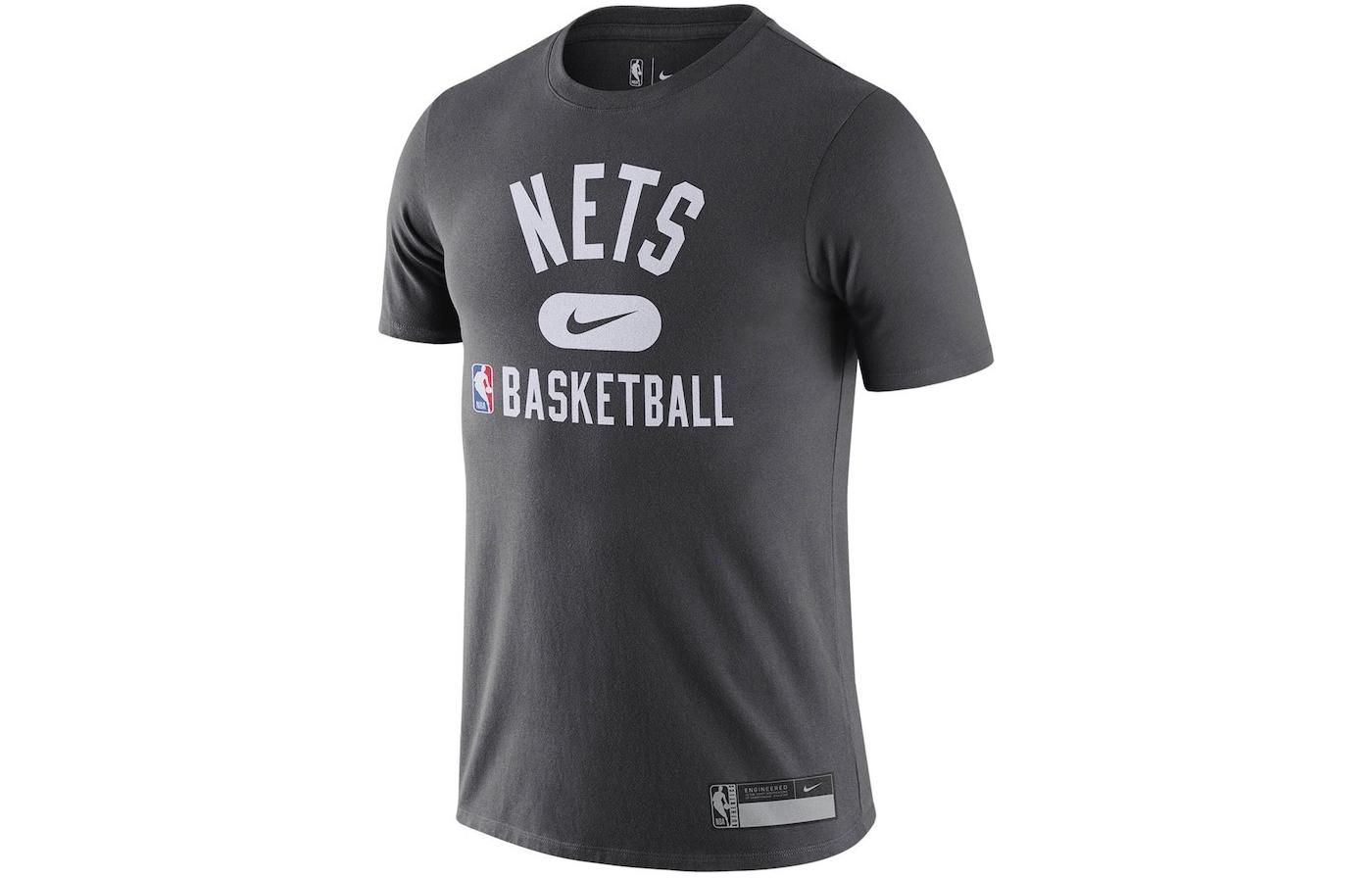 Nike T Shirt Brook Nets Men s Coal Gray DA5913-060 M